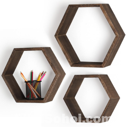 Hexagon and square shape shelfs